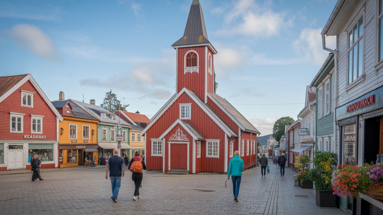 Miasto W Południowo-Wschodniej Norwegii