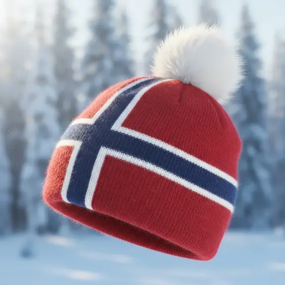 czapka z flaga norwegii